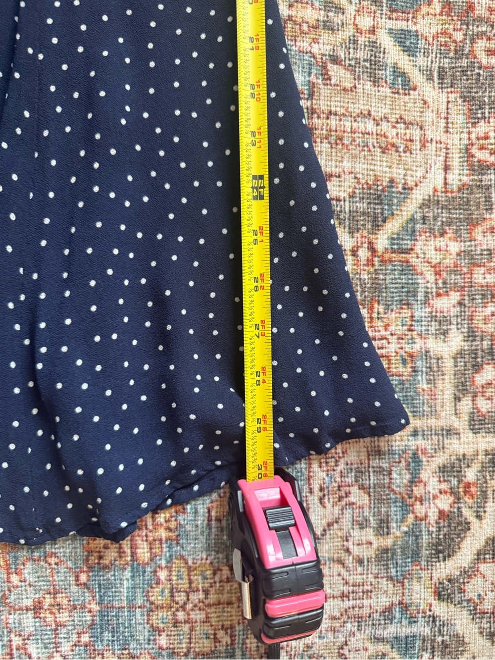 Reformation Gracie Navy Mini Dress with White Polka Dots - Picture 7 of 11